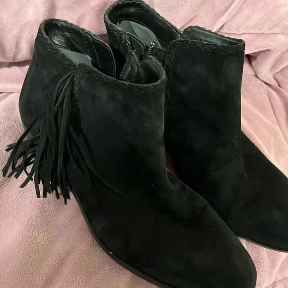 Sam Edelman black suede fringe booties size 7/37 EUC Style “Paige” - Picture 9 of 16